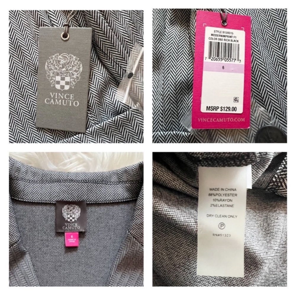 New! VINCE CAMUTO Herringbone Double Breast Blazer - Picture 8 of 8